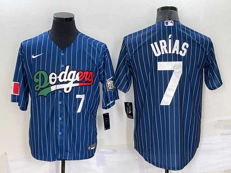 Los Angeles Dodgers #7 Julio Urias Number Navy Blue Pinstripe 2020 World Series Cool Base Nike Jersey,We sell and wholesale Los Angeles Dodgers #7 Julio Urias Number Navy Blue Pinstripe 2020 World Series Cool Base Nike Jersey on line form chian!
